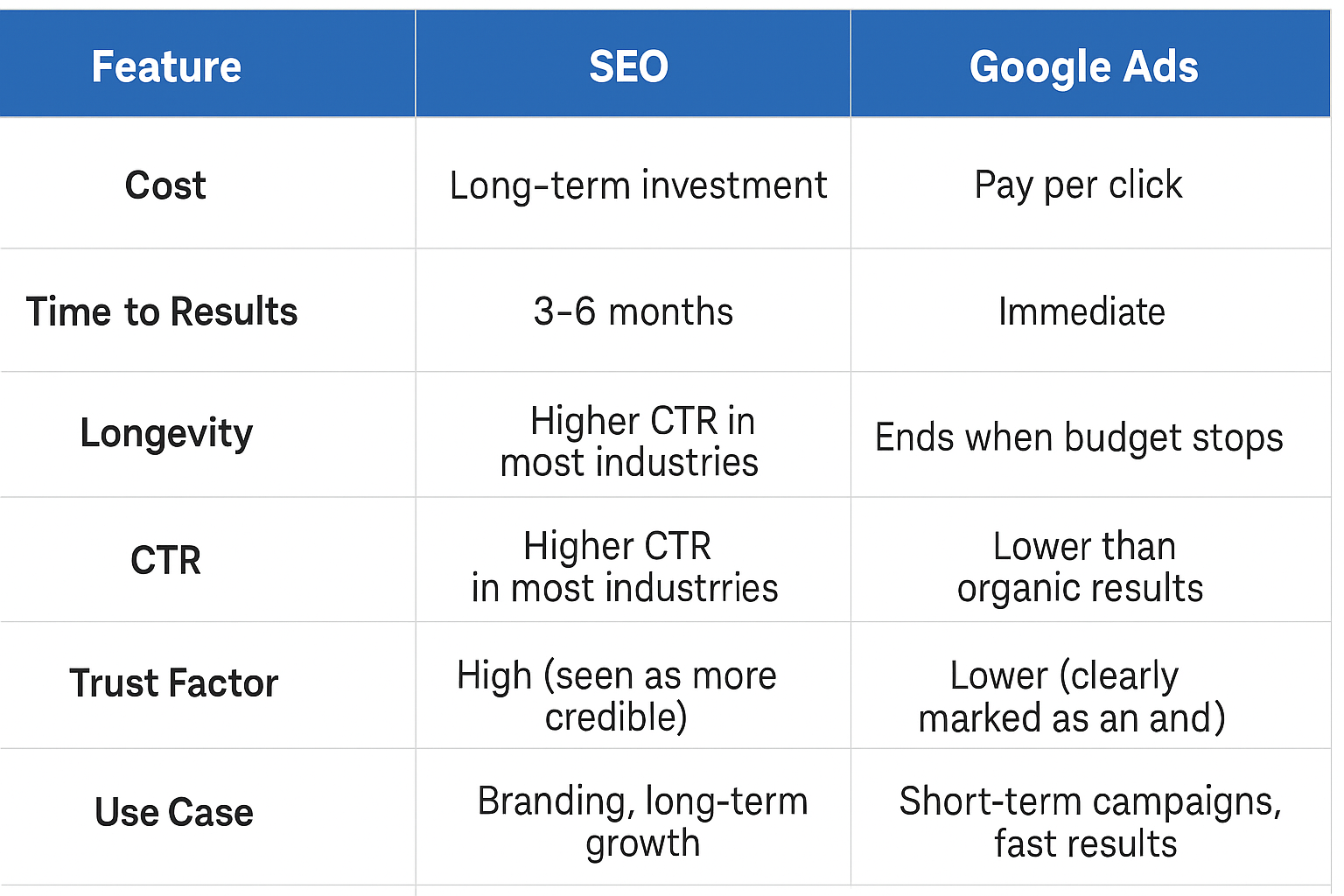 SEO vs Google Ads